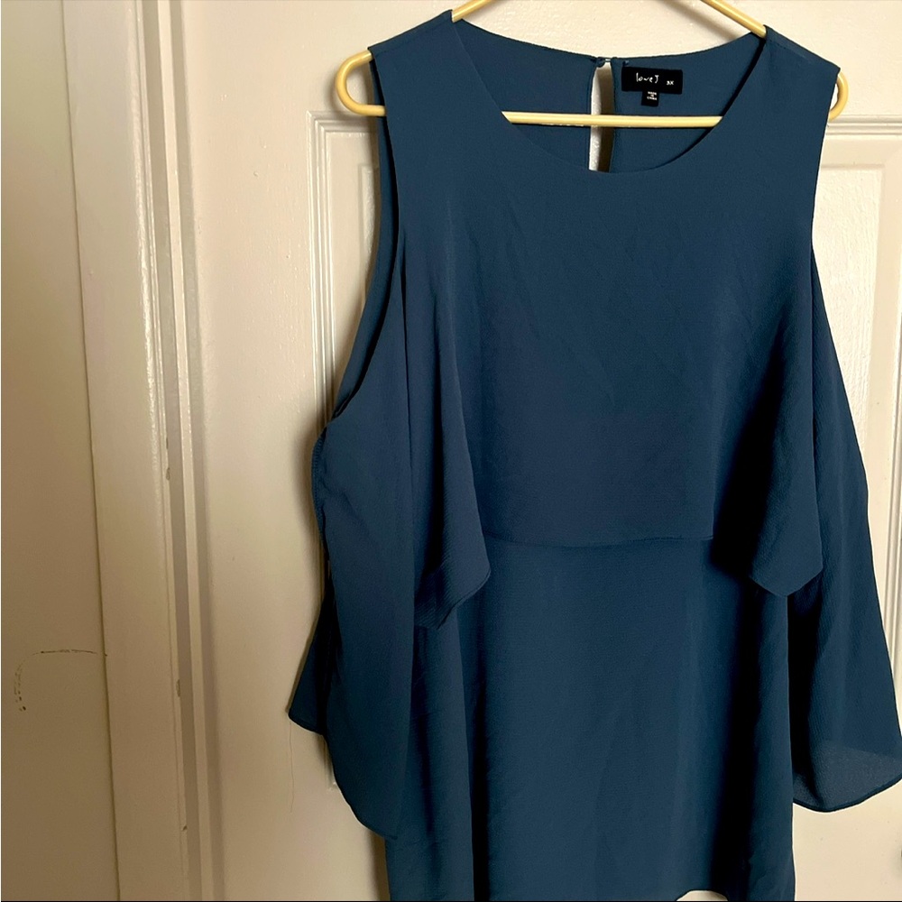 Love J Women’s Cold Shoulder Blouse Blue